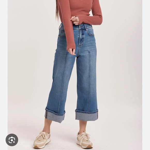 Dear John Denim - Dear John Audrey Wide Leg Cuffed Jeans Size 26
